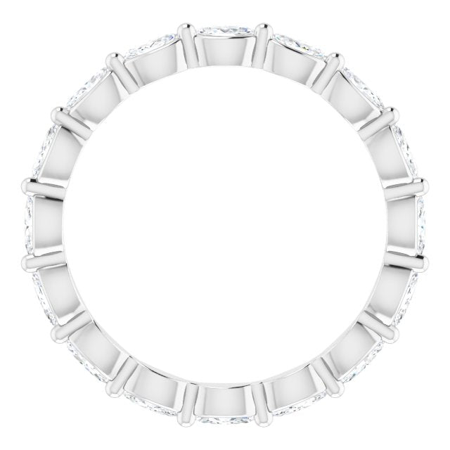 Platinum Marquise Natural Diamond Eternity Band – 3.5x2 mm Stones - view 2