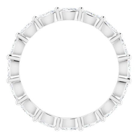Platinum Marquise Natural Diamond Eternity Band – 3x1.5 mm Stones - view 2