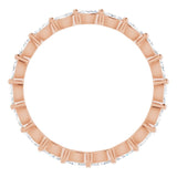 14K Gold Marquise Natural Diamond Eternity Band – 3.5x2 mm Stones - Rose Gold - view 2