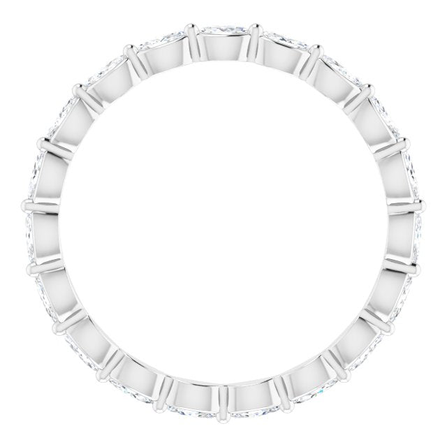 Platinum Marquise Natural Diamond Eternity Band – 3.5x2 mm Stones - view 2