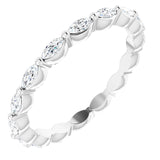 Platinum Marquise Natural Diamond Eternity Band – 3x1.5 mm Stones