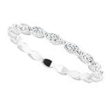 Platinum Marquise Natural Diamond Eternity Band – 3.5x2 mm Stones - view 5
