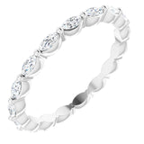 Platinum Marquise Natural Diamond Eternity Band – 3.5x2 mm Stones