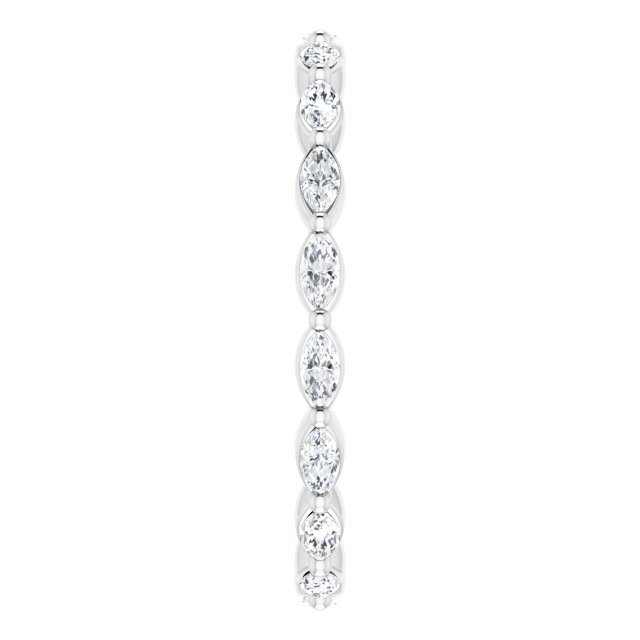 Platinum Marquise Natural Diamond Eternity Band – 3.5x2 mm Stones - view 4