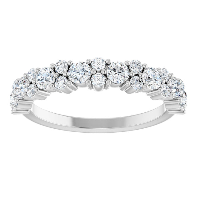 Platinum Round Natural Diamond Anniversary Band – 9/10 CTW - view 3
