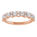 14K Gold Round Natural Diamond Anniversary Band – 9/10 CTW - Rose Gold - view 3