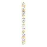 14K Gold Marquise Natural Diamond Eternity Band – 3.5x2 mm Stones - Yellow Gold - view 4