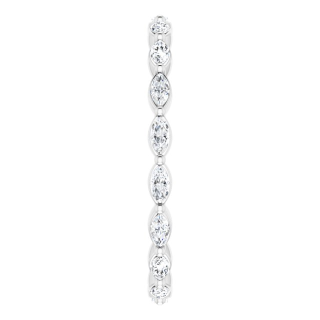 Platinum Marquise Natural Diamond Eternity Band – 3.5x2 mm Stones - view 4