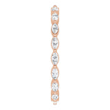 14K Gold Marquise Natural Diamond Eternity Band – 3.5x2 mm Stones - Rose Gold - view 4