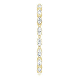 14K Gold Marquise Natural Diamond Eternity Band – 3.5x2 mm Stones - Yellow Gold - view 4