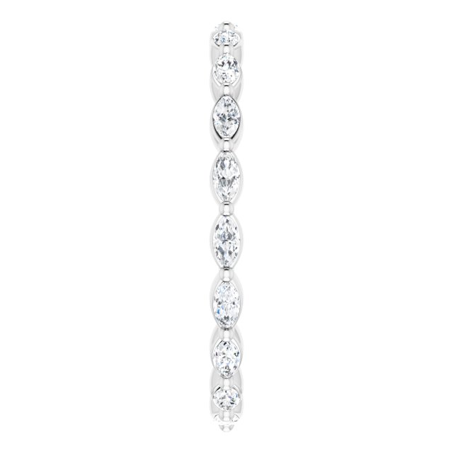Platinum Marquise Natural Diamond Eternity Band – 3.5x2 mm Stones - view 4