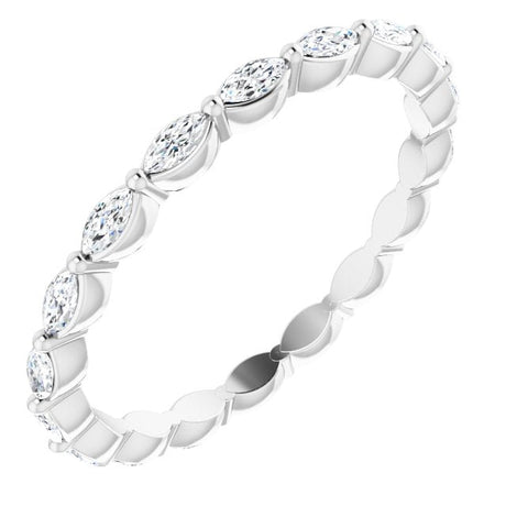 Platinum Marquise Natural Diamond Eternity Band – 3.5x2 mm Stones
