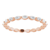 14K Gold Marquise Natural Diamond Eternity Band – 3.5x2 mm Stones - Rose Gold - view 3