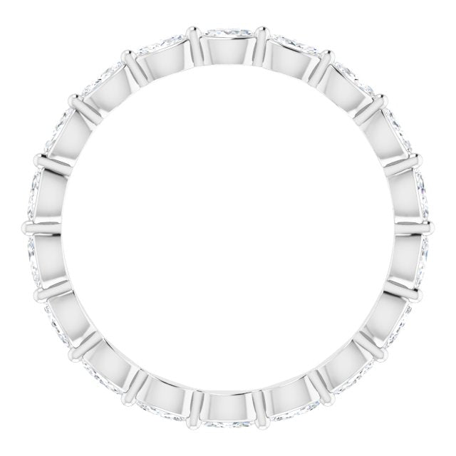 Platinum Marquise Natural Diamond Eternity Band – 3.5x2 mm Stones - view 2