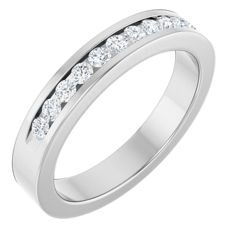 Platinum Round Natural Diamond Anniversary Band – 2 mm Stones