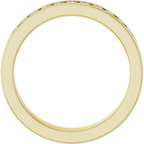 14K Gold Round Natural Diamond Anniversary Band – 2 mm Stones - Yellow Gold - view 2