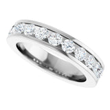 Platinum Round Natural Diamond Channel-Set Eleven-Stone Anniversary Band – 1 CTW - view 5