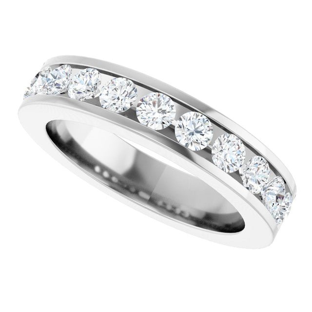 Platinum Round Natural Diamond Channel-Set Eleven-Stone Anniversary Band – 1 CTW - view 5