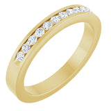 14K Gold Round Natural Diamond Channel-Set Eleven-Stone Anniversary Band – 1/4 CTW - Yellow Gold