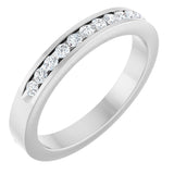 14K Gold Round Natural Diamond Channel-Set Eleven-Stone Anniversary Band – 1/4 CTW - White Gold