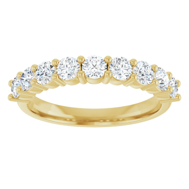 14K Gold Round Natural Diamond Anniversary Band – 3/4–1 1/3 CTW - Yellow Gold - view 3