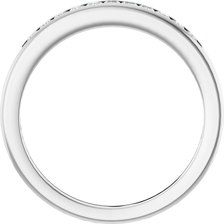 Platinum Square Natural Diamond Channel-Set Tapered Anniversary Band – 1/4 CTW - view 2