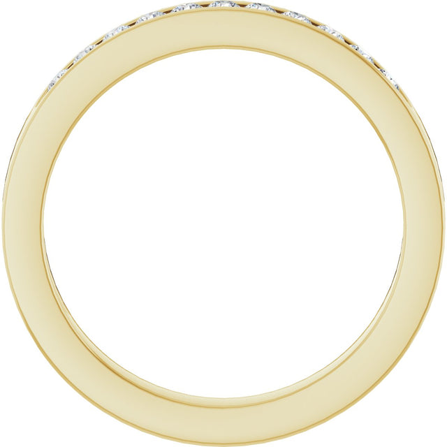 14K Gold Round Natural Diamond Channel-Set Eleven-Stone Anniversary Band – 1/4 CTW - Yellow Gold - view 2