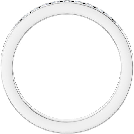 Platinum Round Natural Diamond Channel-Set Eleven-Stone Anniversary Band – 1/4 CTW - view 2