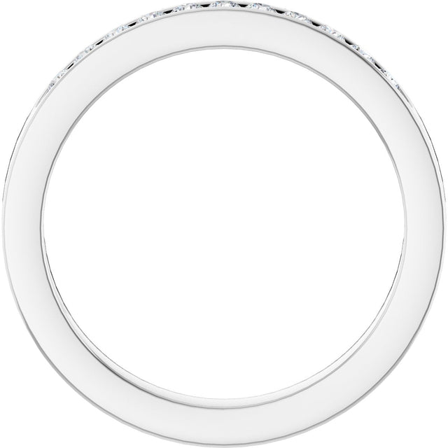 Platinum Round Natural Diamond Channel-Set Eleven-Stone Anniversary Band – 1/4 CTW - view 2