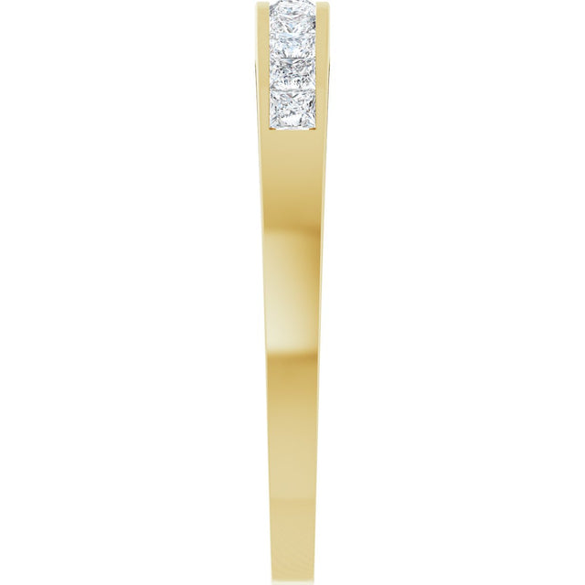 14K Gold Square Lab-Grown Diamond Channel-Set Anniversary Band – 3/8 CTW - Yellow Gold - view 4
