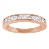 14K Gold Square Lab-Grown Diamond Channel-Set Anniversary Band – 1/2 CTW - Rose Gold - view 3