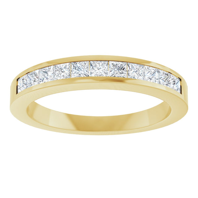 14K Gold Square Lab-Grown Diamond Channel-Set Anniversary Band – 1/2 CTW - Yellow Gold - view 3