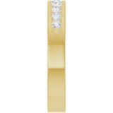 14K Gold Round Natural Diamond Anniversary Band – 2 mm Stones - Yellow Gold - view 4