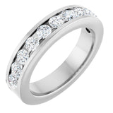 Platinum Round Lab-Grown Diamond Channel-Set Eleven-Stone Anniversary Band – 3 mm Stones