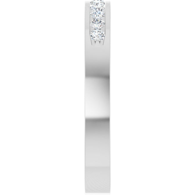 Platinum Round Natural Diamond Channel-Set Eleven-Stone Anniversary Band – 1/4 CTW - view 4