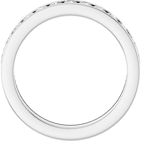 Platinum Round Natural Diamond Channel-Set Eleven-Stone Anniversary Band – 1/2 CTW - view 2