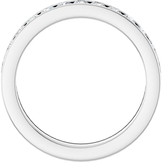 Platinum Round Natural Diamond Channel-Set Eleven-Stone Anniversary Band – 1/2 CTW - view 2