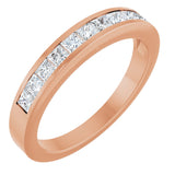 14K Gold Square Lab-Grown Diamond Channel-Set Anniversary Band – 1/2 CTW - Rose Gold