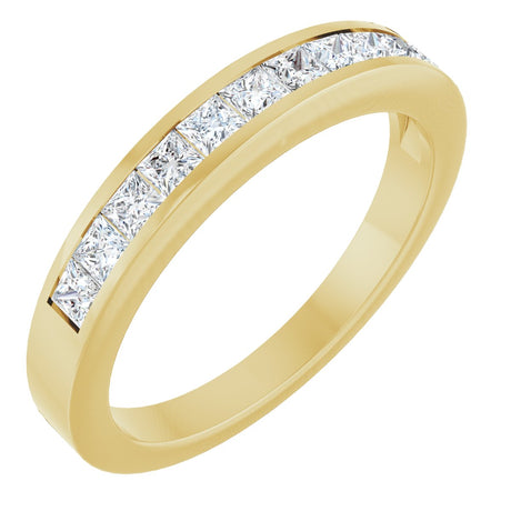 14K Gold Square Lab-Grown Diamond Channel-Set Anniversary Band – 1/2 CTW - Yellow Gold