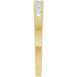 14K Gold Square Natural Diamond Channel-Set Tapered Anniversary Band – 1.5x1.5 mm Stones - Yellow Gold - view 4