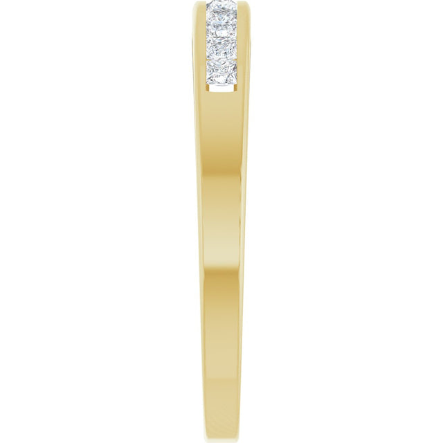 14K Gold Square Natural Diamond Channel-Set Tapered Anniversary Band – 1.5x1.5 mm Stones - Yellow Gold - view 4