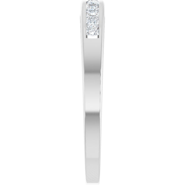 Platinum Square Natural Diamond Channel-Set Tapered Anniversary Band – 1/4 CTW - view 4