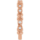 14K Gold Round Natural Diamond Anniversary Band – 1/8 CTW - Rose Gold - view 4