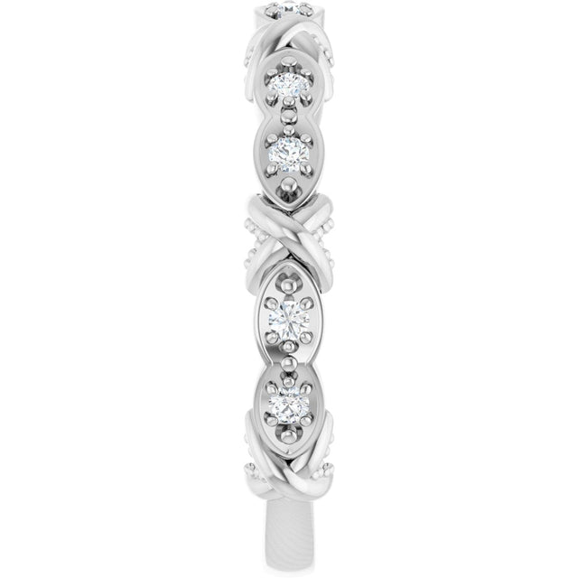 Platinum Round Natural Diamond Anniversary Band – 1/8 CTW - view 4