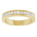 14K Gold Round Natural Diamond Anniversary Band – 2 mm Stones - Yellow Gold - view 3