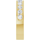14K Gold Round Natural Diamond Channel-Set Eleven-Stone Anniversary Band – 1 CTW - Yellow Gold - view 4