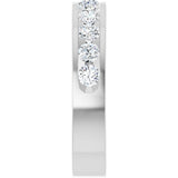 Platinum Round Natural Diamond Channel-Set Eleven-Stone Anniversary Band – 1 CTW - view 4