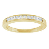 14K Gold Square Natural Diamond Channel-Set Tapered Anniversary Band – 1.5x1.5 mm Stones - Yellow Gold - view 3