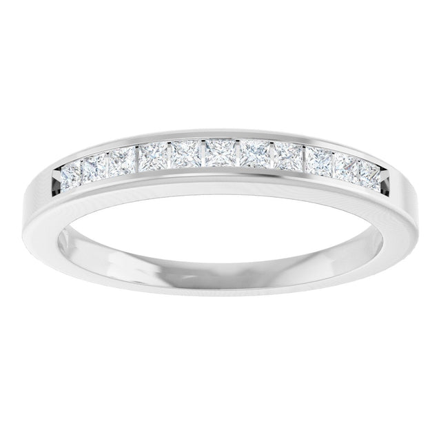 Platinum Square Natural Diamond Channel-Set Tapered Anniversary Band – 1/4 CTW - view 3