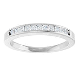 14K Gold Square Natural Diamond Channel-Set Tapered Anniversary Band – 1.5x1.5 mm Stones - White Gold - view 3